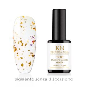 gel sigillante per unghie senza dispersione Top Diamond Granite - Gold / Kharma nail