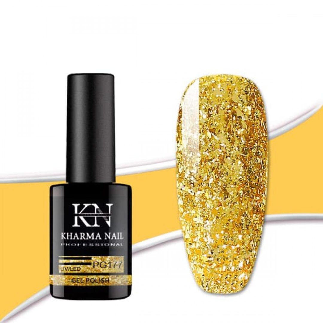 smalto semipermanente per unghie glitterato gold Platinum PG327 / Kharma nail