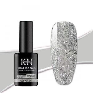 smalto semipermanente per unghie glitterato silver Platinum PG187 / Kharma nail
