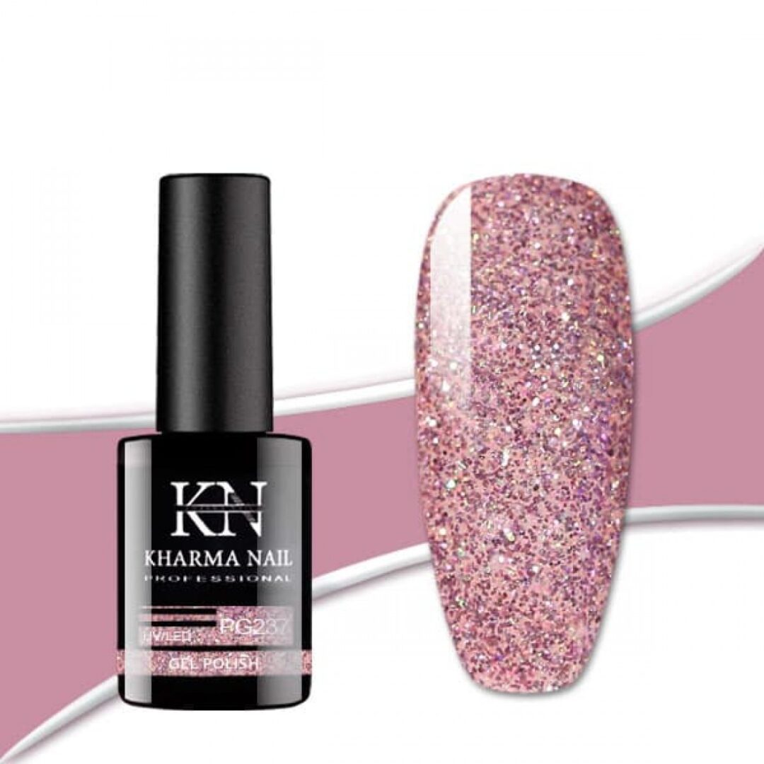 smalto semipermanente per unghie glitterato rosa PG237 / Kharma nail